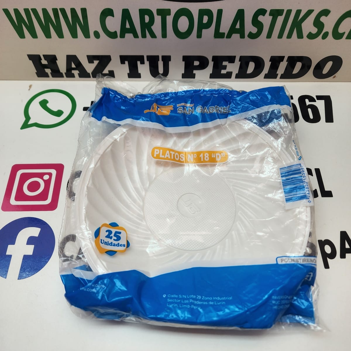 PLATO PLASTICO 18CM 25UN1