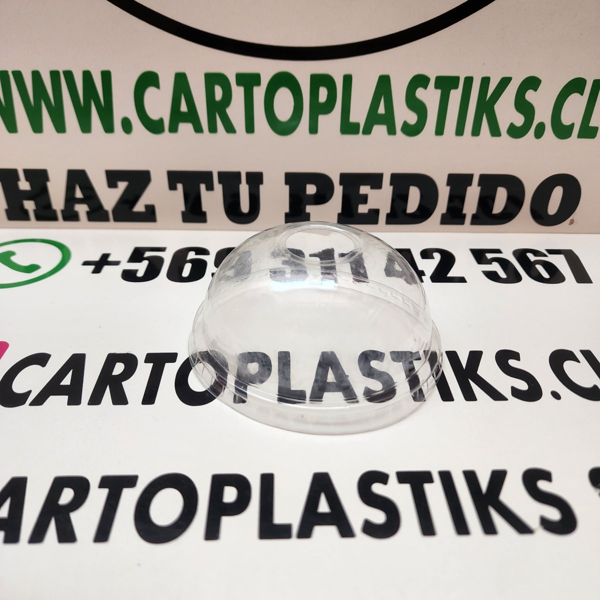 TAPA DOMO PET 9-12OZ C/HOYO 100UN1