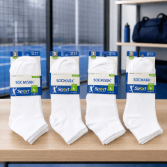 MEDIAS TOBILLERAS DELGADAS BLANCO PARA VARON