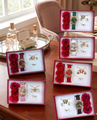 KIT DE RELOJ MAS COLLAR , ARETES Y ANILLO