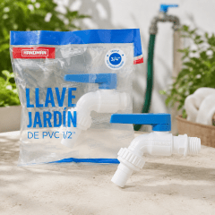 LLAVE DE JARDIN DE PVC 1/2 BLANCO