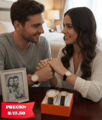 RELOJ DUO PAREJA CAJA NARANJA