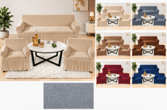 FUNDA DE SOFA COLOR ENTERO 3+2+1