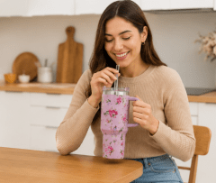 VASO TERMICO 1200 ML ROSAS