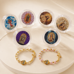 PULSERA SANTO CRUZ Y CORAZON
