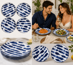 PLATO CON DISEÑO AZUL