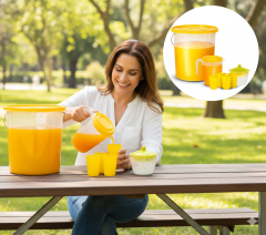 BALDE + JARRA +4  VASOS Y AZUCARERA