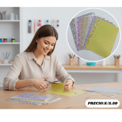 PAPEL A4 CON DISEÑO ADHESIVO