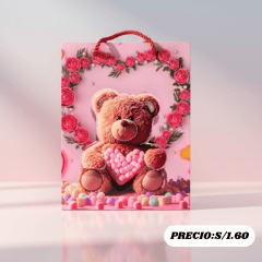 BOLSA DE REGALO OSITO CORAZON CHICO
