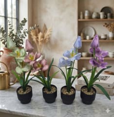 LIRIO ARTIFICIAL MACETA NEGRA