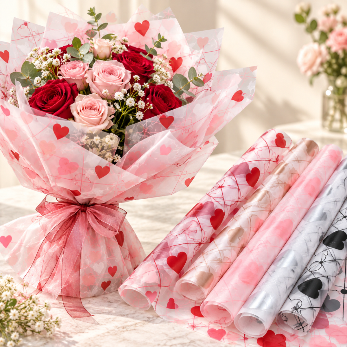 PAPEL COREANO CORAZONES X201