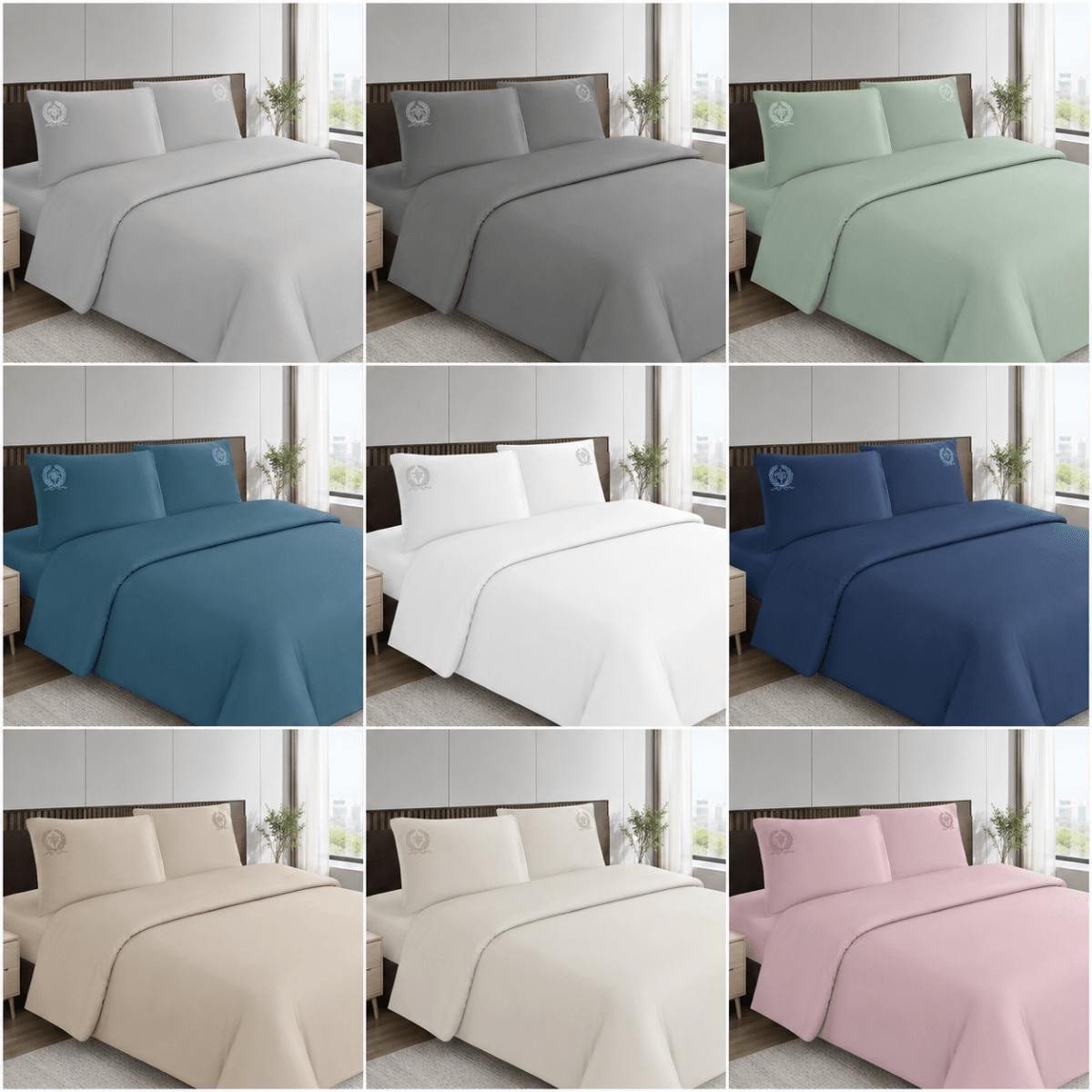 SET SABANA 4 PIEZAS COLOR ENTEROMODELO MEDALLON1