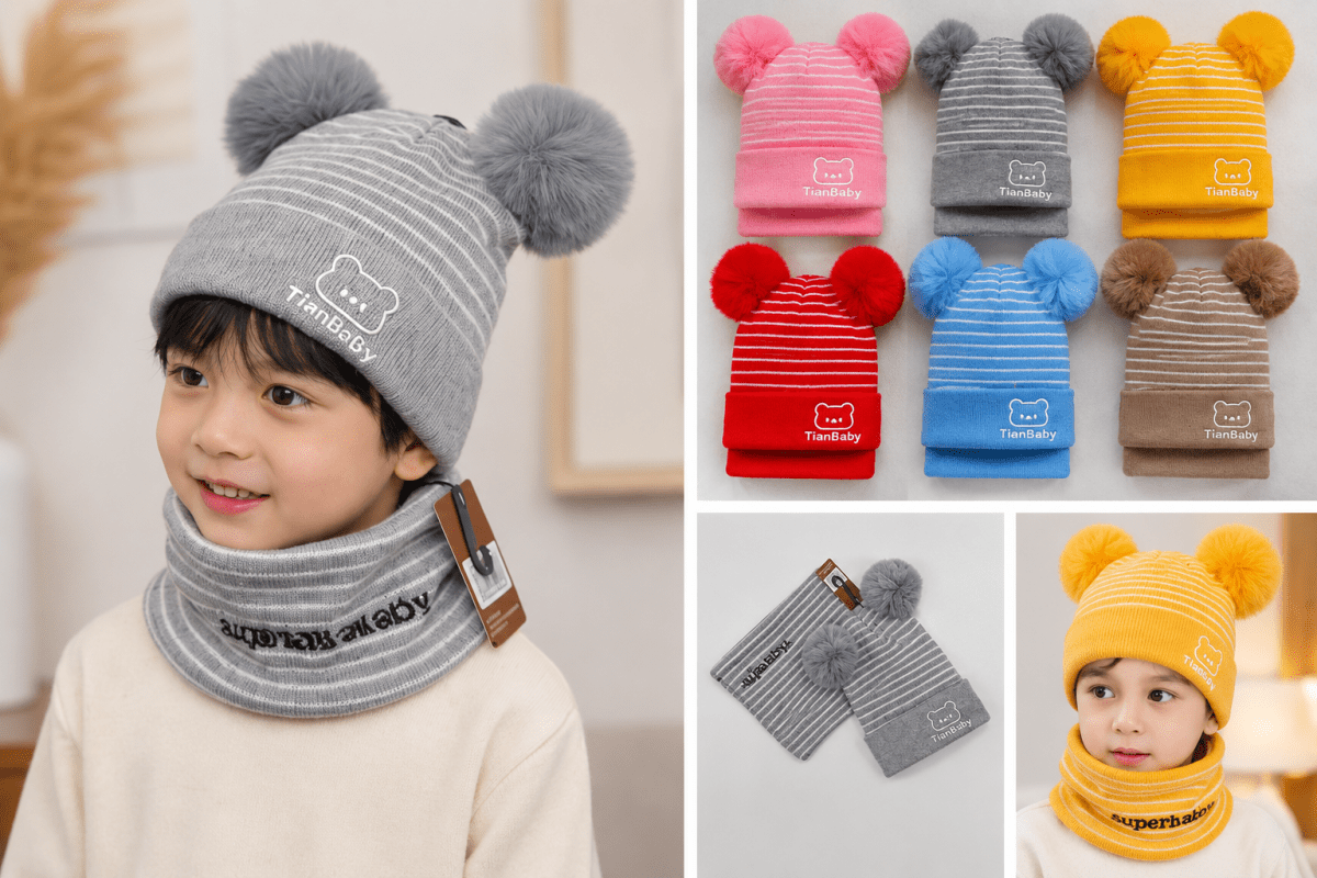 GORRO CON CUELLERA POMPOM1