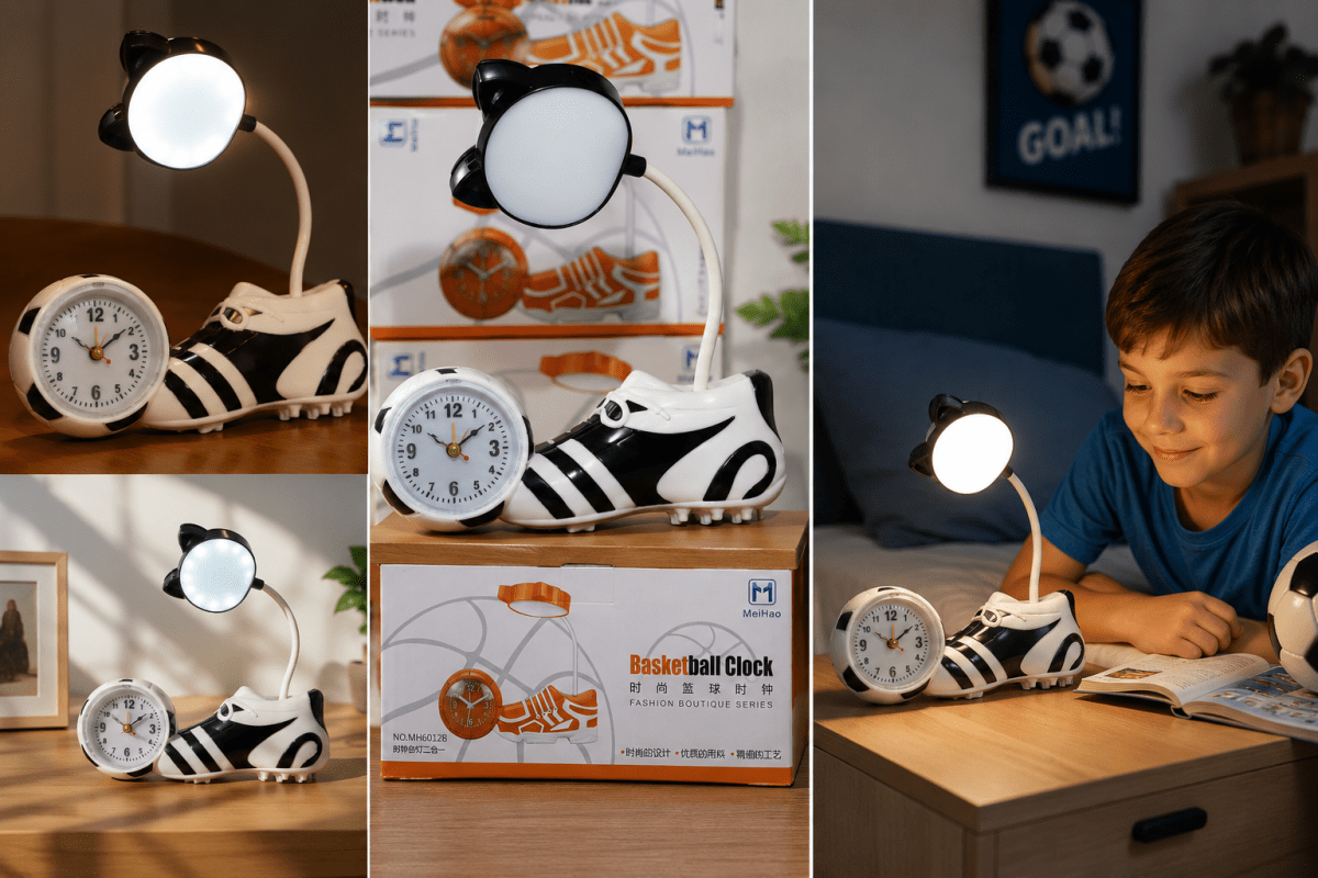 RELOJ CON LAMPARA Y ESPEJO FUTBOL1