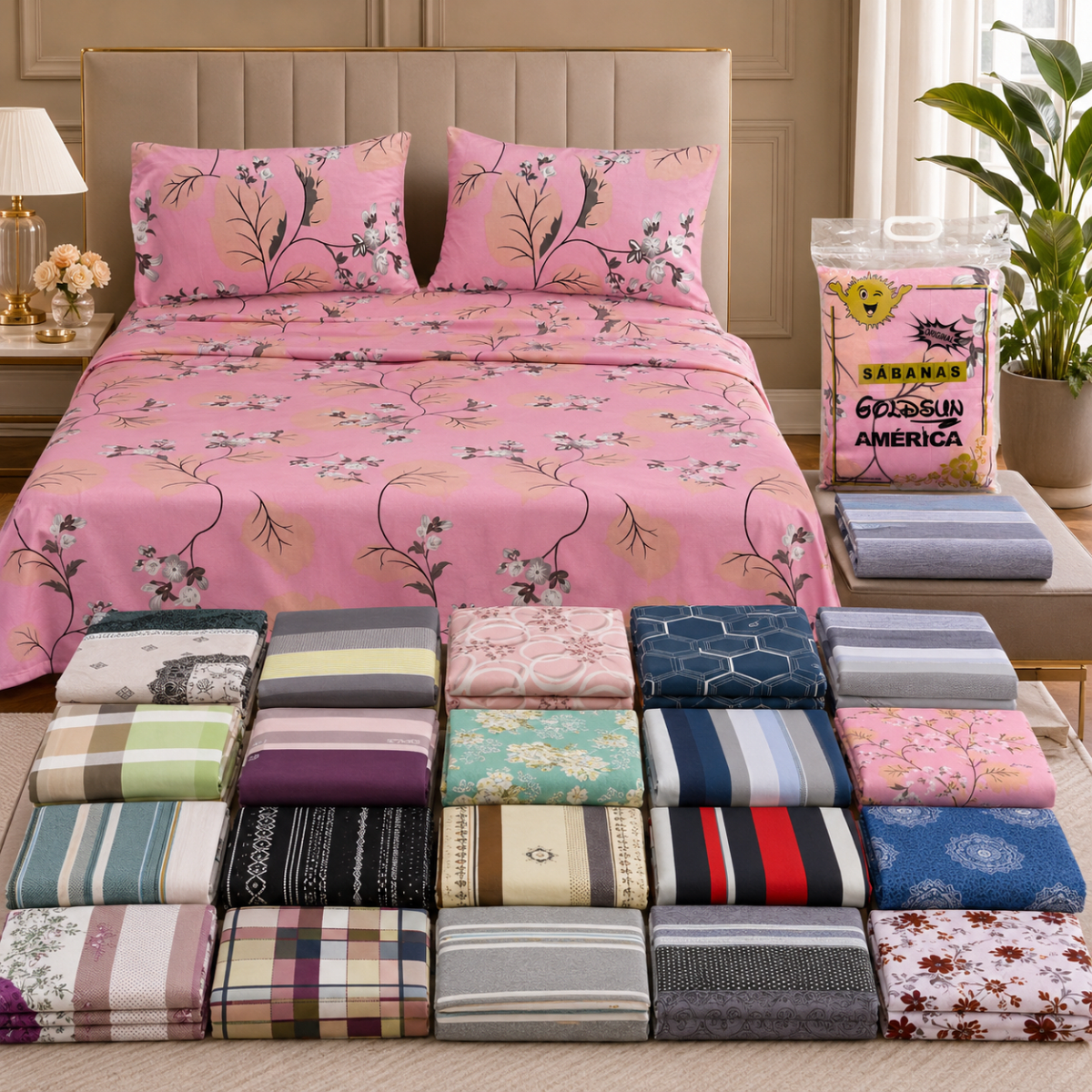 SET DE SABANAS 4 PIEZAS ESTAMPADO 2 PLAZAS1