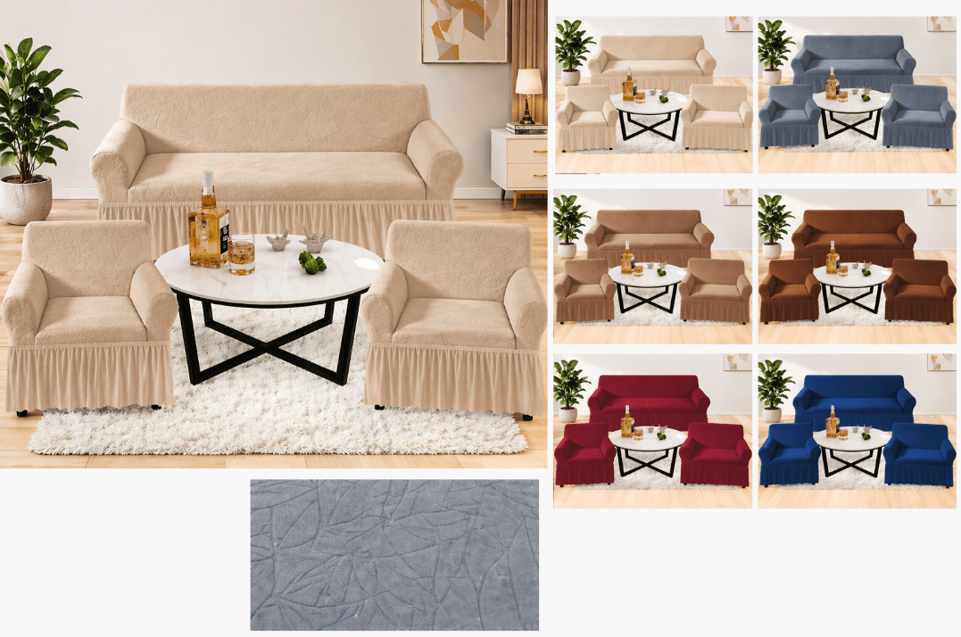 FUNDA DE SOFA COLOR ENTERO 3+2+11