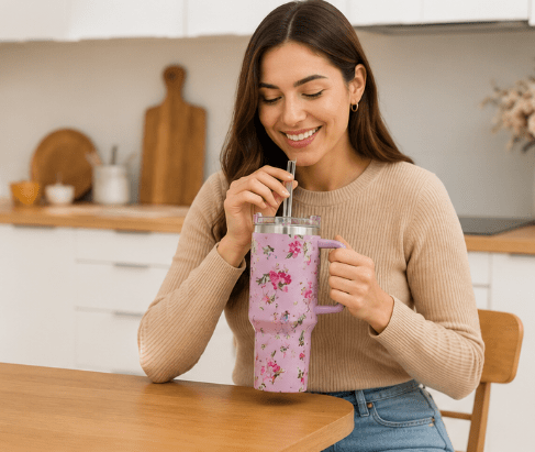 VASO TERMICO 1200 ML ROSAS1