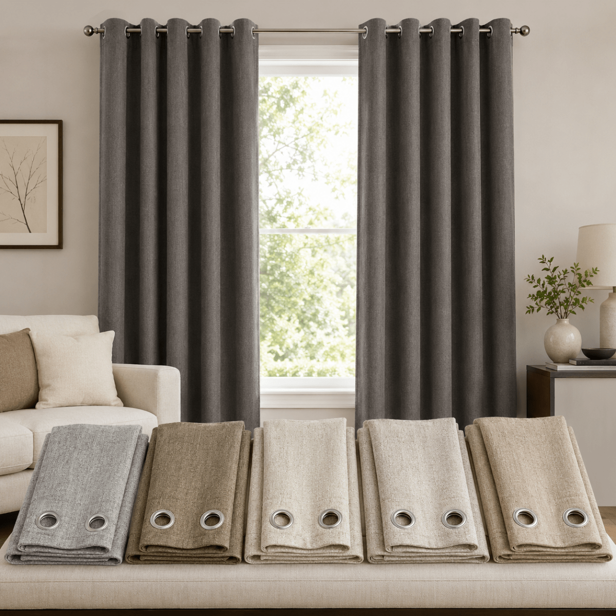 CORTINAS DE LINO 100% BLACKOUT COLOR ENTERO CON ARGOLLA2
