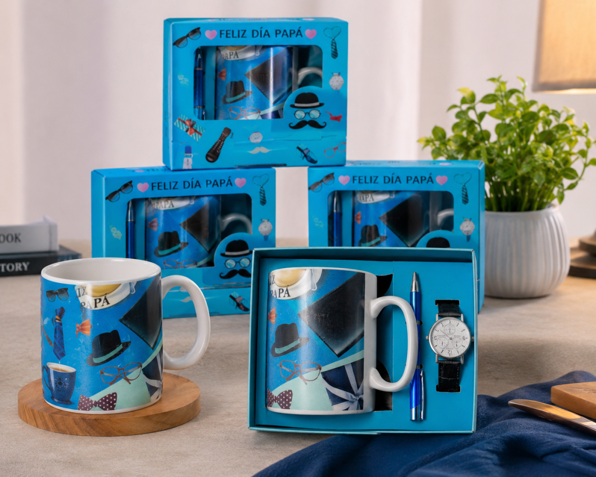 TAZA+ RELOJ Y LAPICERO DIA DELPADRE1