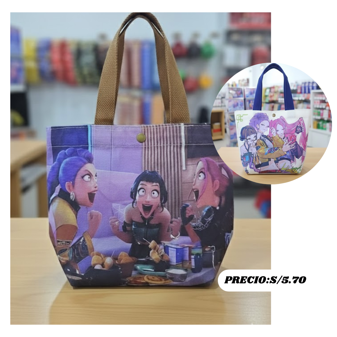 BOLSO DE TELA PEQUEÑO DEMON HUNTER K-POP1
