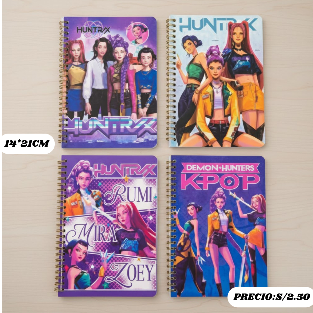CUADERNO DEMON HUNTERS K-POP HOJAS RAYADAS1