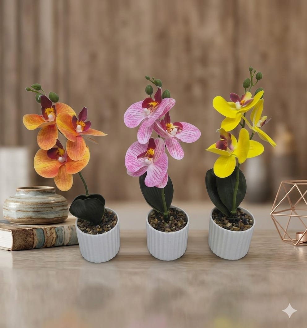 ORQUIDEA ARTIFICIAL MACETA BLANCA1