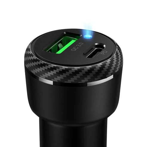 Cargador Vehicular LB Tipo C + QC3.0 38W2