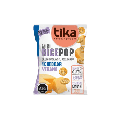 Mini Rice Pop Cheddar Vegano / Tika Foods1