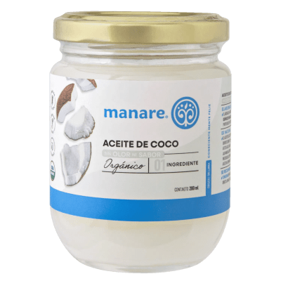 aceite de coco sin olor sin sabor 200ml / manare1