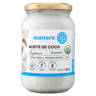 Aceite de coco orgánico 500ml /MANARE1