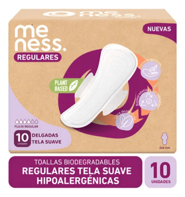 Toallas higiénicas regulares biodegradables / MeNess1