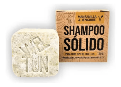 Weltun/ Shampoo Solido 60gr. Variedades  Manzana & Jengibre (todo tipo de cabello)