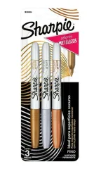 Marcadores Permanentes Punta Fina Metalicos 3un Sharpie