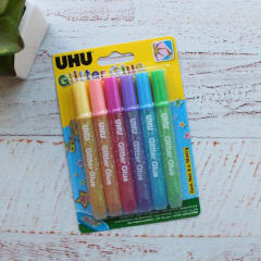 Set 6u Glitter Glue Colores 10g Uhu