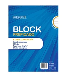 Block Prepicado Carta Composición 80hj Proarte