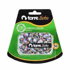 Chinches Flores Metalicos 50un. Torre