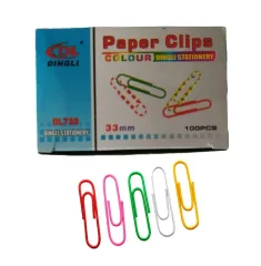 Clips Metalico Colores 33mm 100u Importado