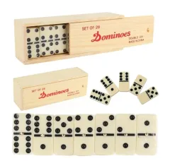 Juego Domino 28pzas Caja Madera Importado