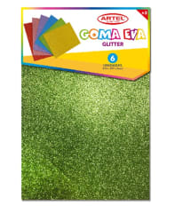 Goma Eva Stylo Glitter 6 col A4