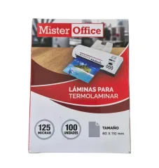 Set Termolaminar 100u 125micras 80x110mm Mister Office