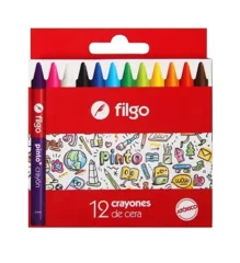 Crayones Cera 12u Colores Billantes Filgo