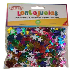 Lentejuelas Diferentes Formas y Colores 28grs Artel