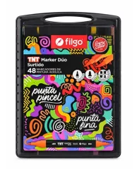 Maleta 48 Marcadores Acrilicos D/Punta Filgo