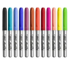 Caja Marcadores Perm. 12 Colores Marking Bic