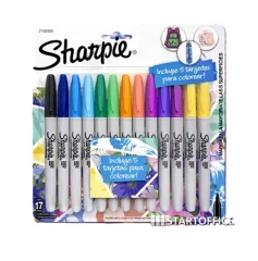 Marcadores Permanentes Punta Fina 12un + 5 tarjetas Sharpie