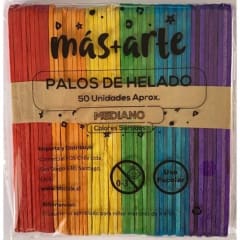 Palos Helado 50u Colores MasArte