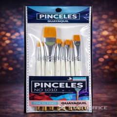 Set 10 Pinceles Mango Blanco Guayaquil