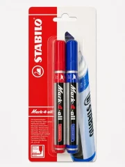 Set 2 Marcadores Perm. Az/Ro Bis Stabilo