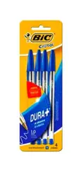 Set 4 Boligrafos Azul Pta Media Bic