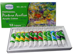 Set Acrilicos 12 Colores AA-12 12ml Hand